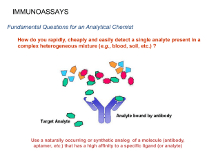 IMMUNOASSAYS Fundamental Questions for an Analytical Chemist e.g.,
