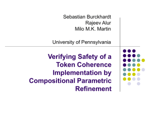 Verifying Safety of a Token Coherence Implementation by Compositional Parametric