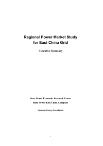 Regional Power Market Study for East China Grid Executive Summary