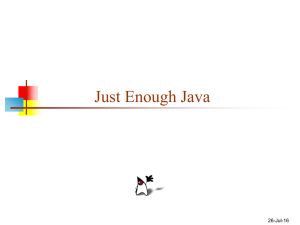 Just Enough Java 26-Jul-16