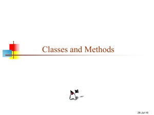 Classes and Methods 26-Jul-16