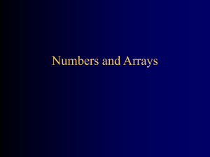 Numbers and Arrays