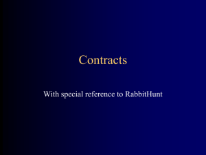 Contracts With special reference to RabbitHunt
