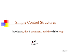 Simple Control Structures boolean if while