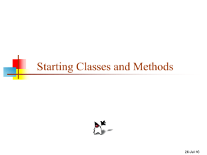 Starting Classes and Methods 26-Jul-16