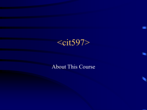 &lt;cit597&gt; About This Course