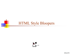 HTML Style Bloopers 26-Jul-16