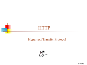 HTTP Hypertext Transfer Protocol 26-Jul-16