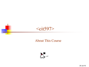 &lt;cit597&gt; About This Course 24-Jul-16