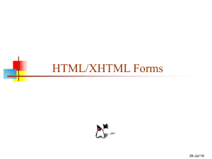 HTML/XHTML Forms 26-Jul-16
