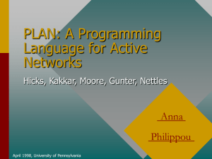 PLAN: A Programming Language for Active Networks Anna