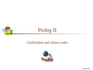 Prolog II Unification and clause order 26-Jul-16