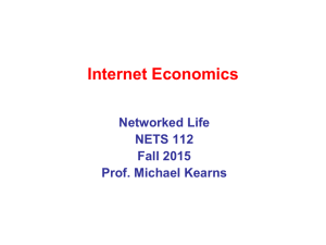 Internet Economics Networked Life NETS 112 Fall 2015