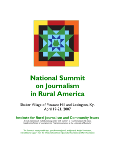 National Summit on Journalism in Rural America