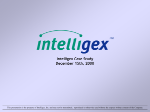 Intelligex Case Study December 15th, 2000