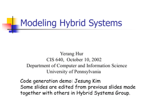 Modeling Hybrid Systems