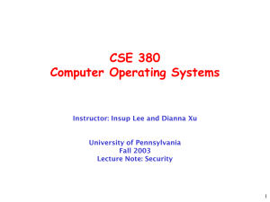 CSE 380 Computer Operating Systems Instructor: Insup Lee and Dianna Xu