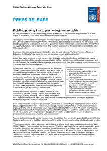 PRESS RELEASE  Fighting poverty key to promoting human rights