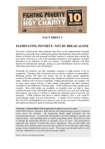 ELIMINATING POVERTY: NOT BY BREAD ALONE FACT SHEET 3