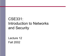 CSE331: Introduction to Networks and Security Lecture 12