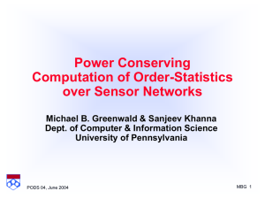 Power Conserving Computation of Order-Statistics over Sensor Networks
