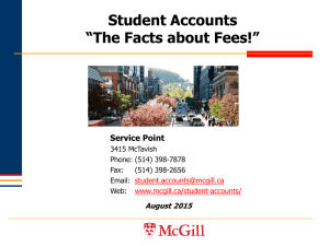 Student Accounts “The Facts about Fees!” Service Point August 2015