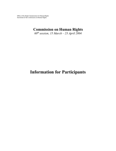 Information for Participants Commission on Human Rights 60
