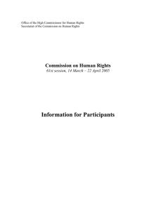 Information for Participants  Commission on Human Rights