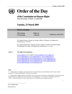 Order of the Day of the Commission on Human Rights