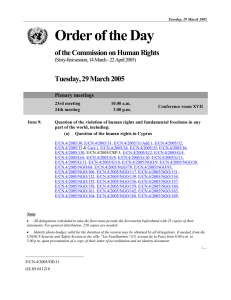 Order of the Day of the Commission on Human Rights