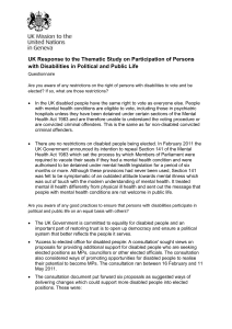 UK Response to the Thematic Study on Participation of Persons