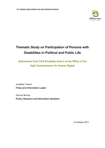 Thematic Study on Participation of Persons with
