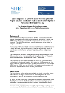 Joint response to OHCHR study following Human Persons with Disabilities by