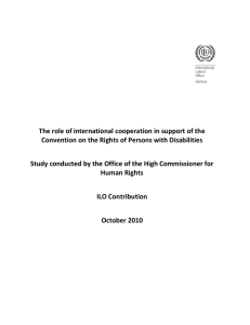 The role of international cooperation in support of the