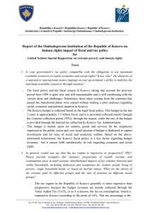 Report of the Ombudsperson Institution of the Republic of Kosovo... human rights impact of fiscal and tax policy