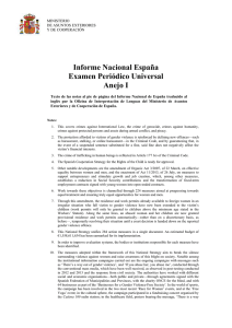 Informe Nacional España Examen Periódico Universal Anejo I