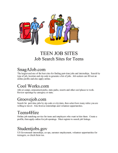 TEEN JOB SITES Job Search Sites for Teens  SnagAJob.com