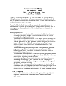 Parental Involvement Policy Cobb 6th Grade Campus Title I Parent Involvement Policy