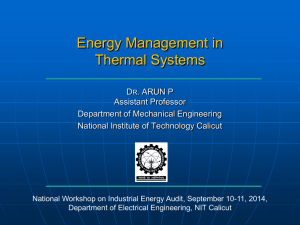 Energy Management in Thermal Systems