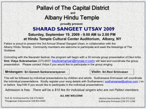 Pallavi of The Capital District Albany Hindu Temple SHARAD SANGEET UTSAV 2009