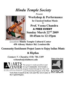 Hindu Temple Society  Music &amp; Rhythm