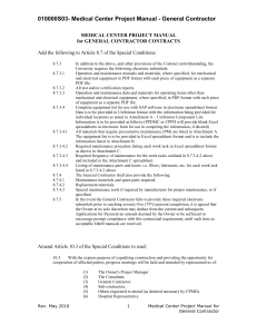 010000S03- Medical Center Project Manual - General Contractor