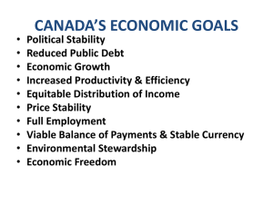 CANADA’S ECONOMIC GOALS