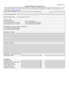 Certificate/Program Change Form