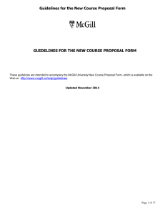 Guidelines for the New Course Proposal Form
