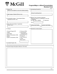 Program/Major or Minor/Concentration Revision Form