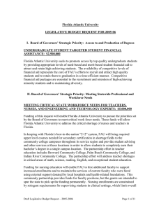 Florida Atlantic University LEGISLATIVE BUDGET REQUEST FOR 2005-06