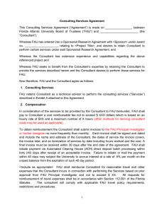 This  Consulting  Services  Agreement  (“Agreement”) ... Florida  Atlantic  University  Board  of ... Consulting Services Agreement