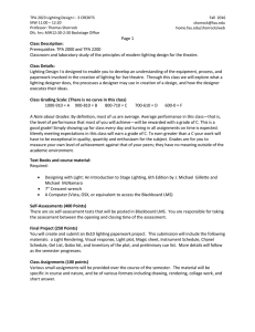 TPA 2023 Lighting Design I - 3 CREDITS Fall  2016