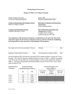 Florida Board of Governors  Request to Offer a New Degree Program